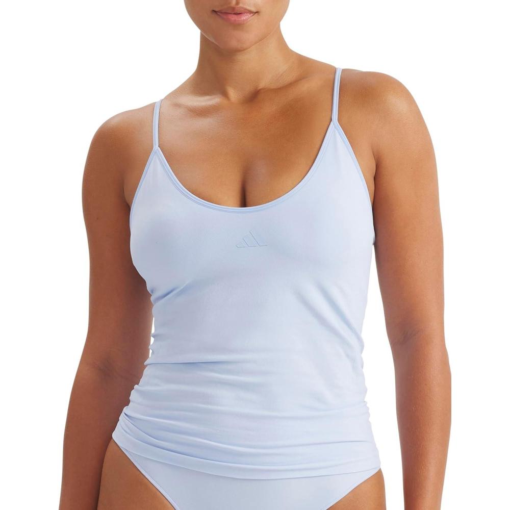 image:imageadidas Womens Active Seamless Micro Stretch Smoothing Tank TopGlow Blue
