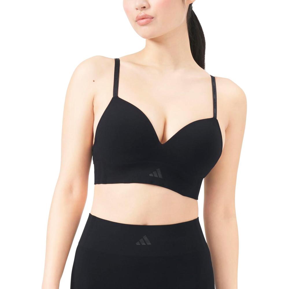 image:imageadidas Womens Active Seamless Micro Stretch Wireless BraBlack