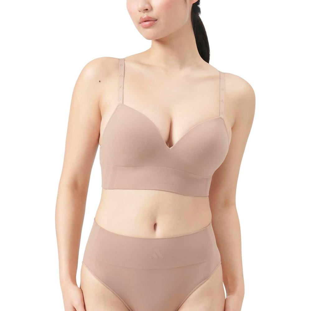 image:imageadidas Womens Active Seamless Micro Stretch Wireless BraToasted Almond
