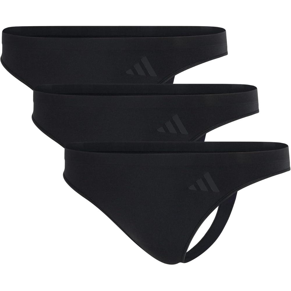 image:imageadidas Womens Active Seamless Thong Underwear Multipack Black Medium