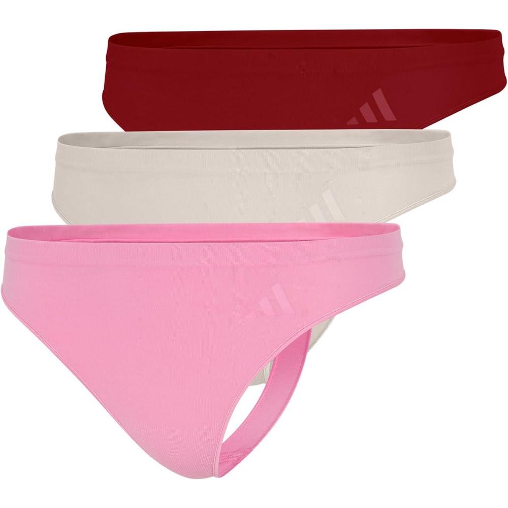 image:imageadidas womens Active Seamless Thong UnderwearActive MaroonWonder AluminaSt Tropic Bloom