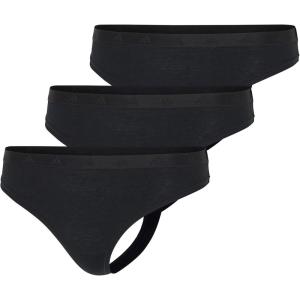 adidas Women’s Active Essentials Low Rise Cotton Thong Underwear(Black)