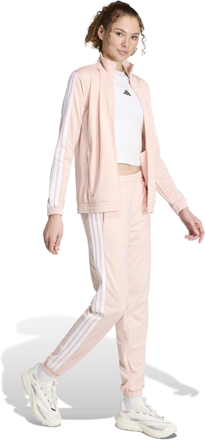 image:imageAdidas Womens Tricot 3Stripes Track PantsBlush PinkWhite