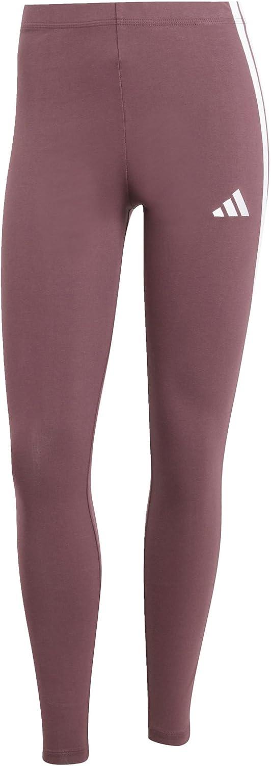image:imageadidas Womens Essentials 3Stripes Cotton LeggingsAurora RubyWhite
