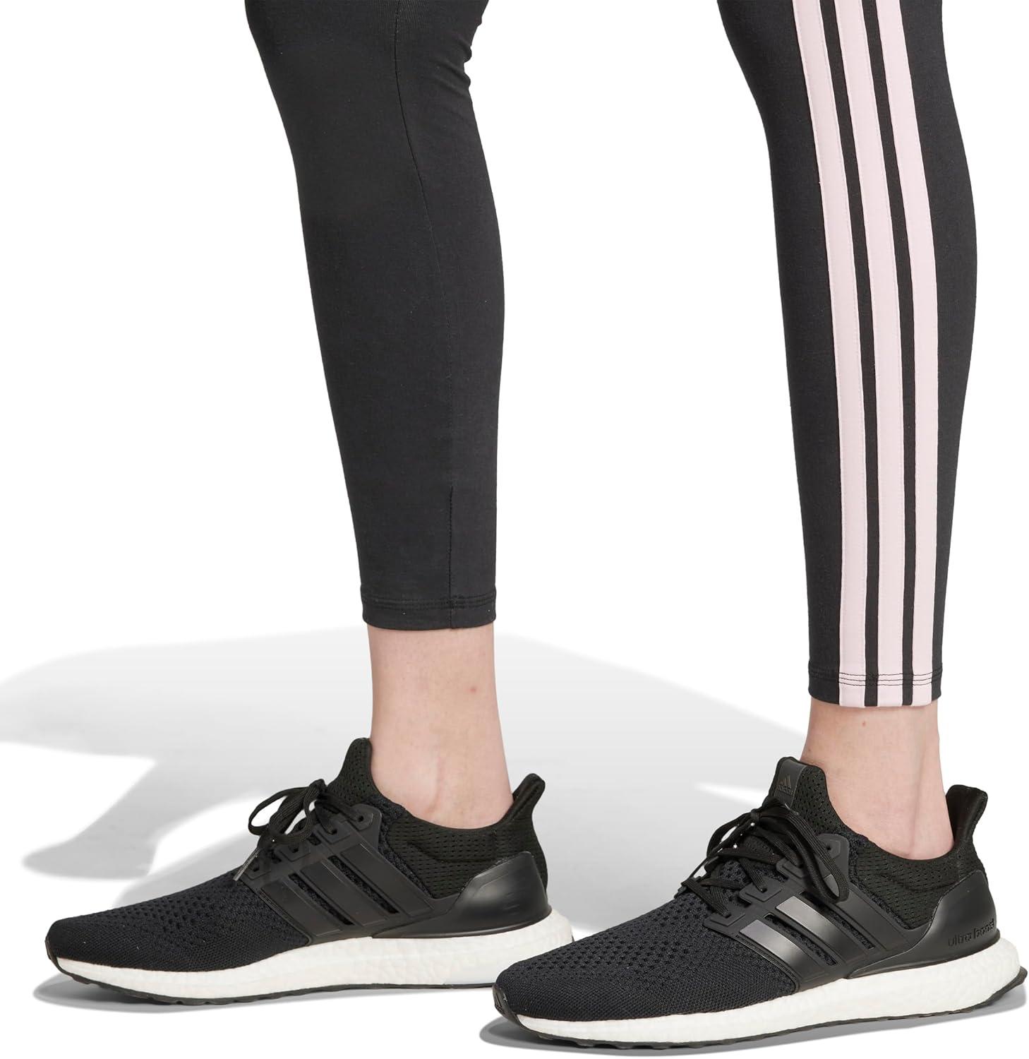 image:imageadidas Womens Essentials 3Stripes Cotton LeggingsBlackClear Pink