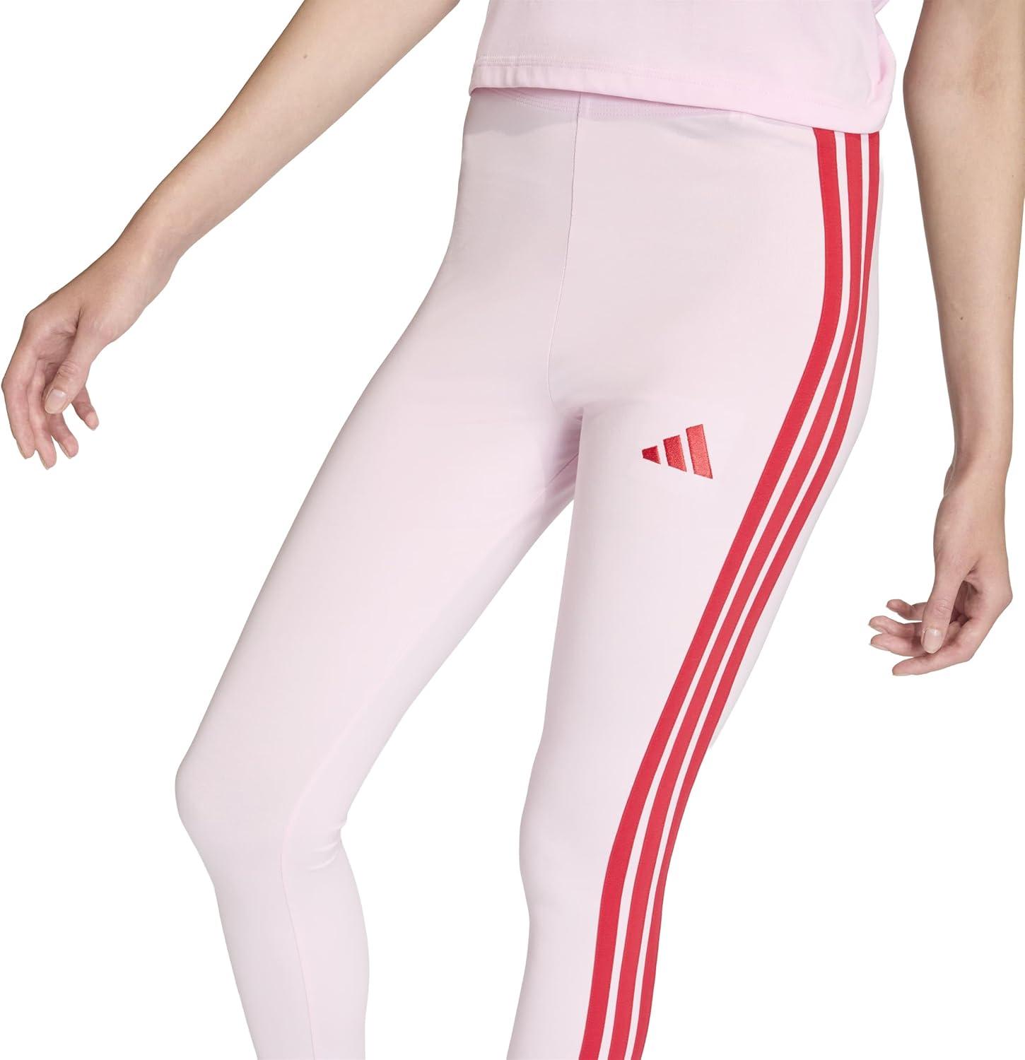 image:imageadidas Womens Essentials 3Stripes Cotton LeggingsClear PinkPure Ruby