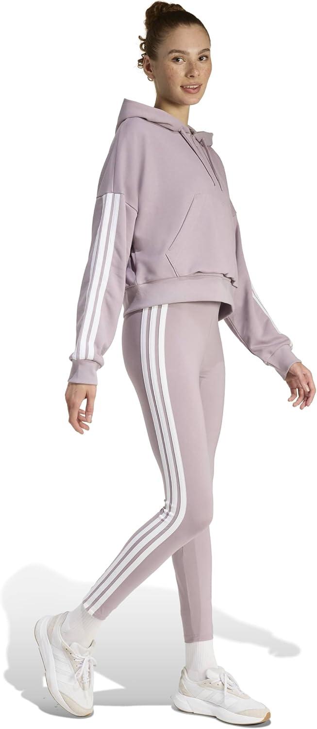 image:imageadidas Womens Essentials 3Stripes Cotton LeggingsPreloved FigWhite
