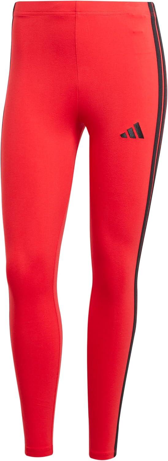image:imageadidas Womens Essentials 3Stripes Cotton LeggingsPure RubyBlack