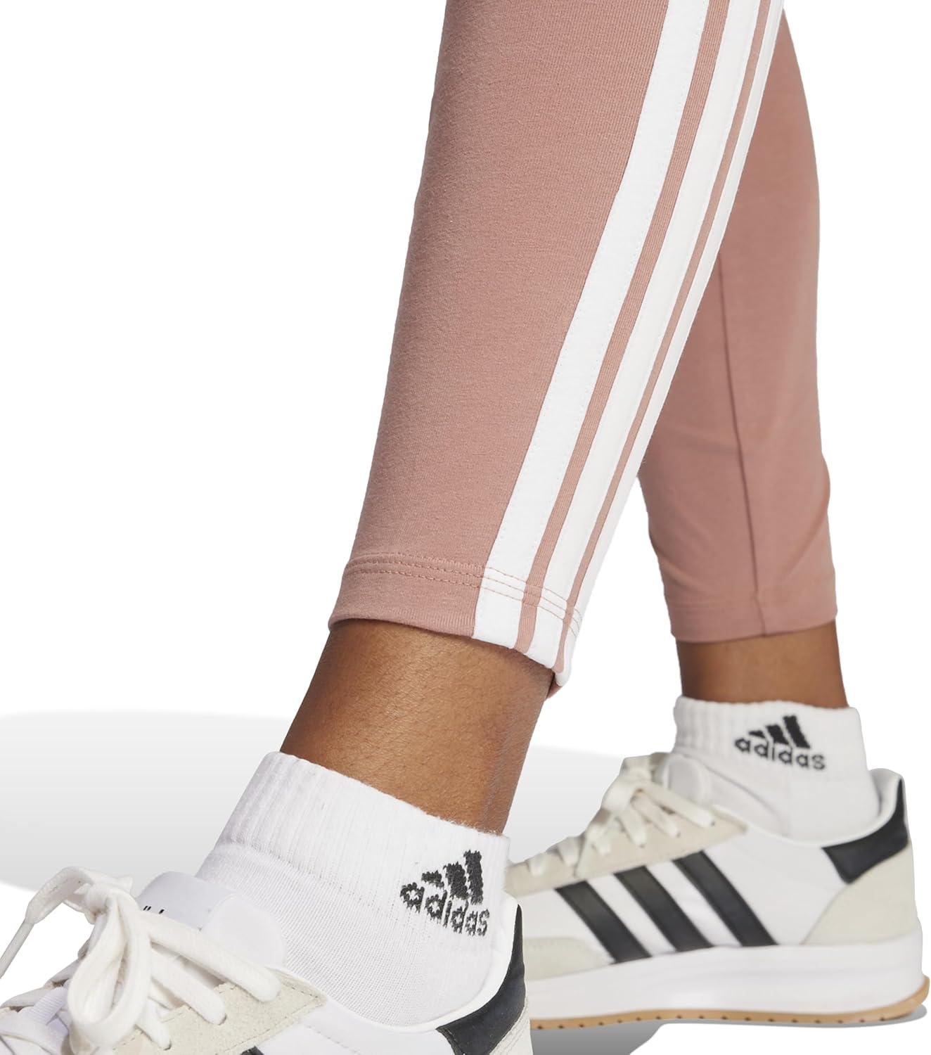 image:imageadidas Womens Essentials 3Stripes Cotton LeggingsWarm ClayWhite