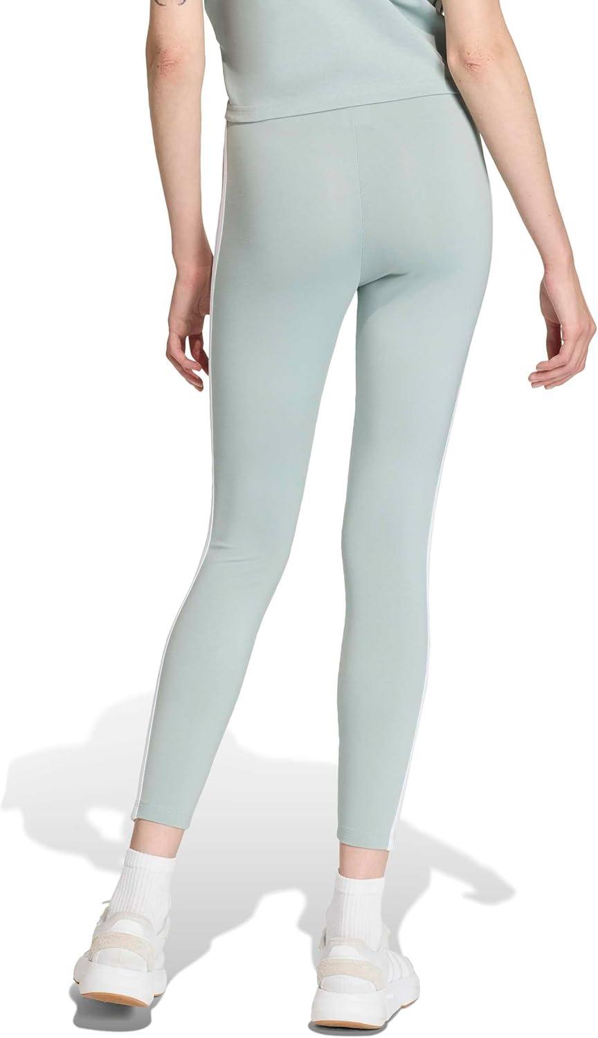 image:imageadidas Womens Essentials 3Stripes Cotton LeggingsWonder SageWhite