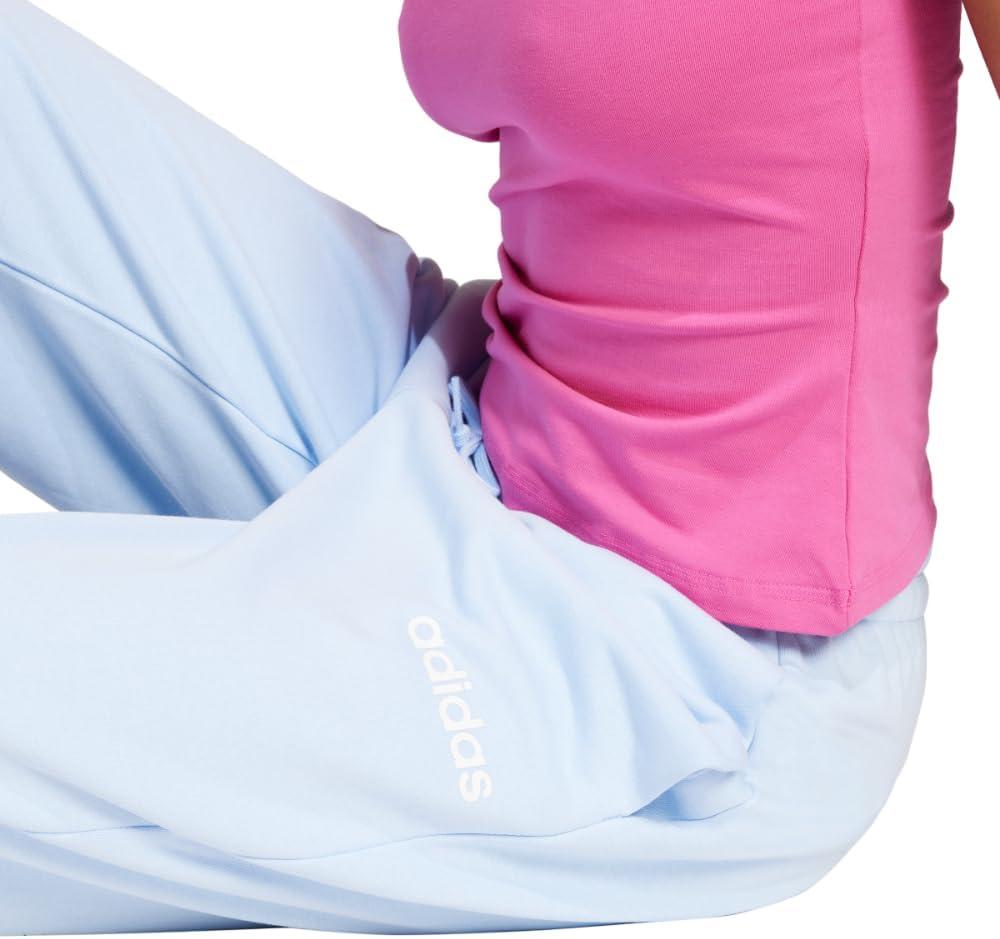 image:imageadidas Womens Linear French Terry Cuffed Sportswear PantsBlueWhite
