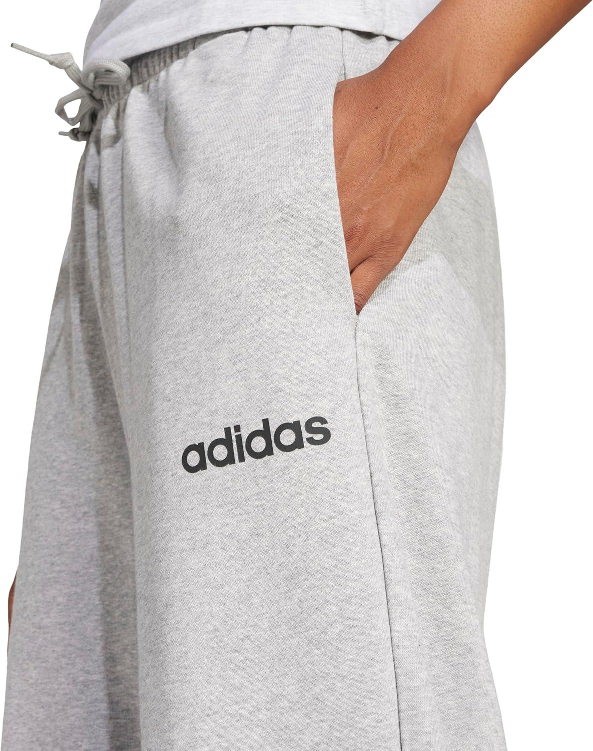 image:imageadidas Womens Linear French Terry Cuffed Sportswear PantsMedium Grey HeatherBlack