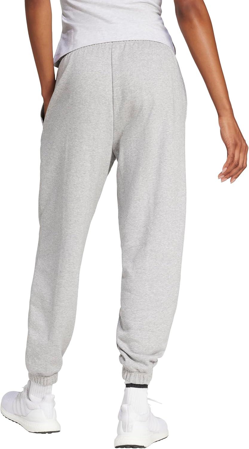 image:imageadidas Womens Linear French Terry Cuffed Sportswear PantsMedium Grey HeatherBlack