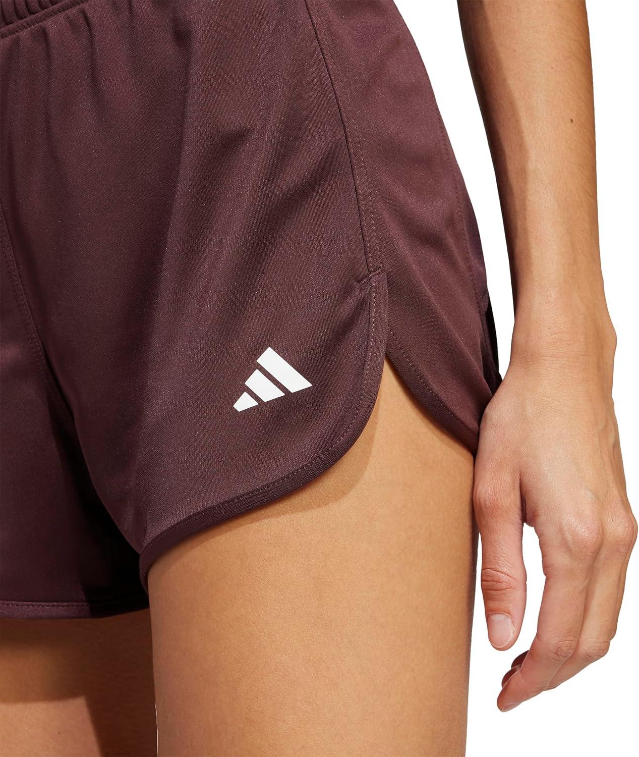image:imageadidas Womens Pacer Essentials Knit HighRise Shorts Casual Bottoms Casual PurpleAurora RubyWhite