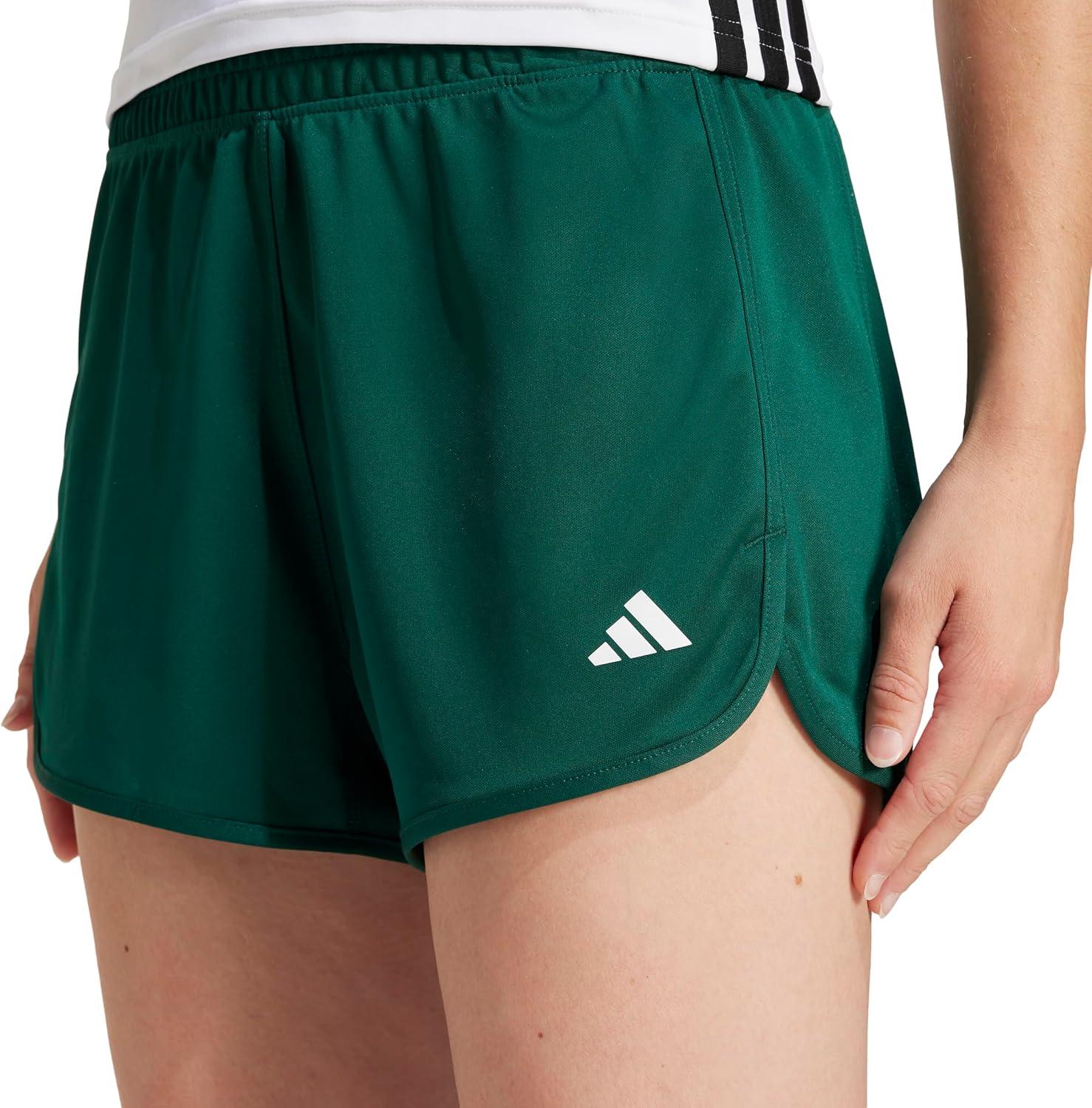 image:imageadidas Womens Pacer Essentials Knit HighRise Shorts Casual Bottoms Casual PurpleCollegiate GreenWhite