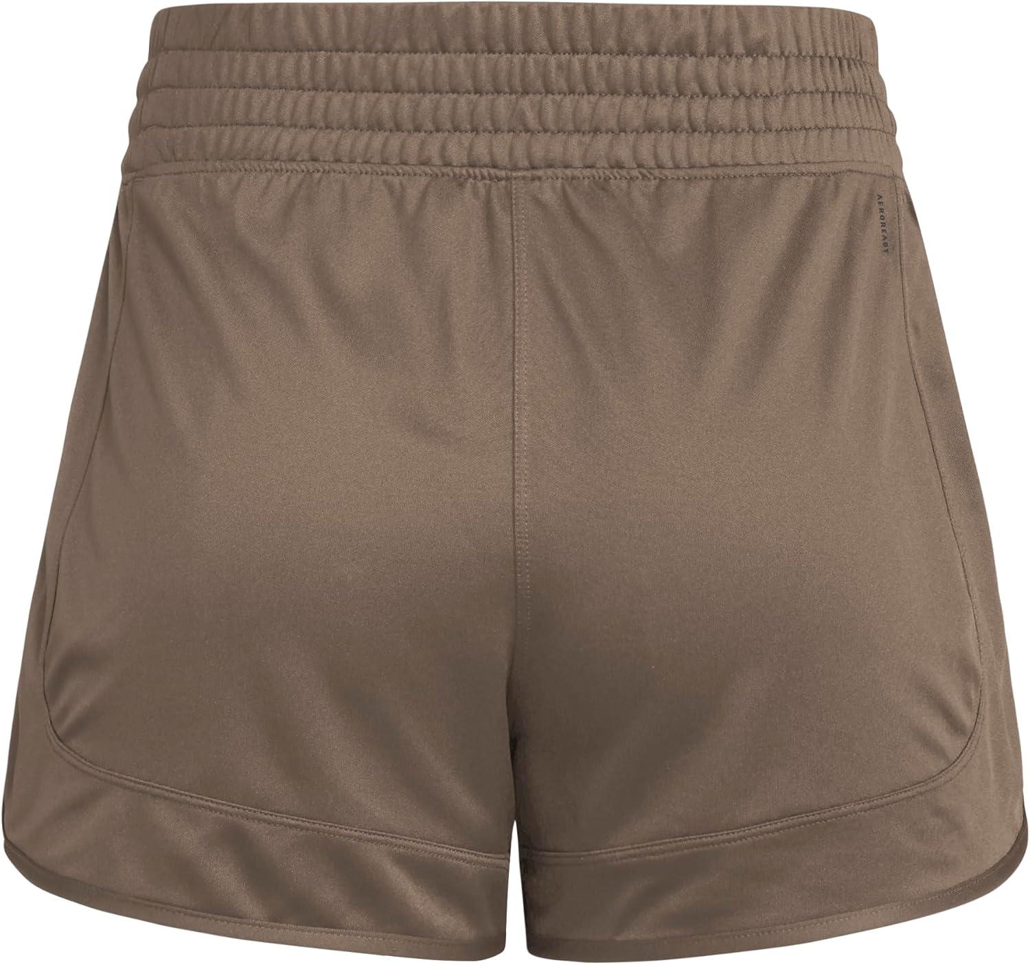 image:imageadidas Womens Pacer Essentials Knit HighRise Shorts Casual Bottoms Casual PurpleEarth StrataWhite