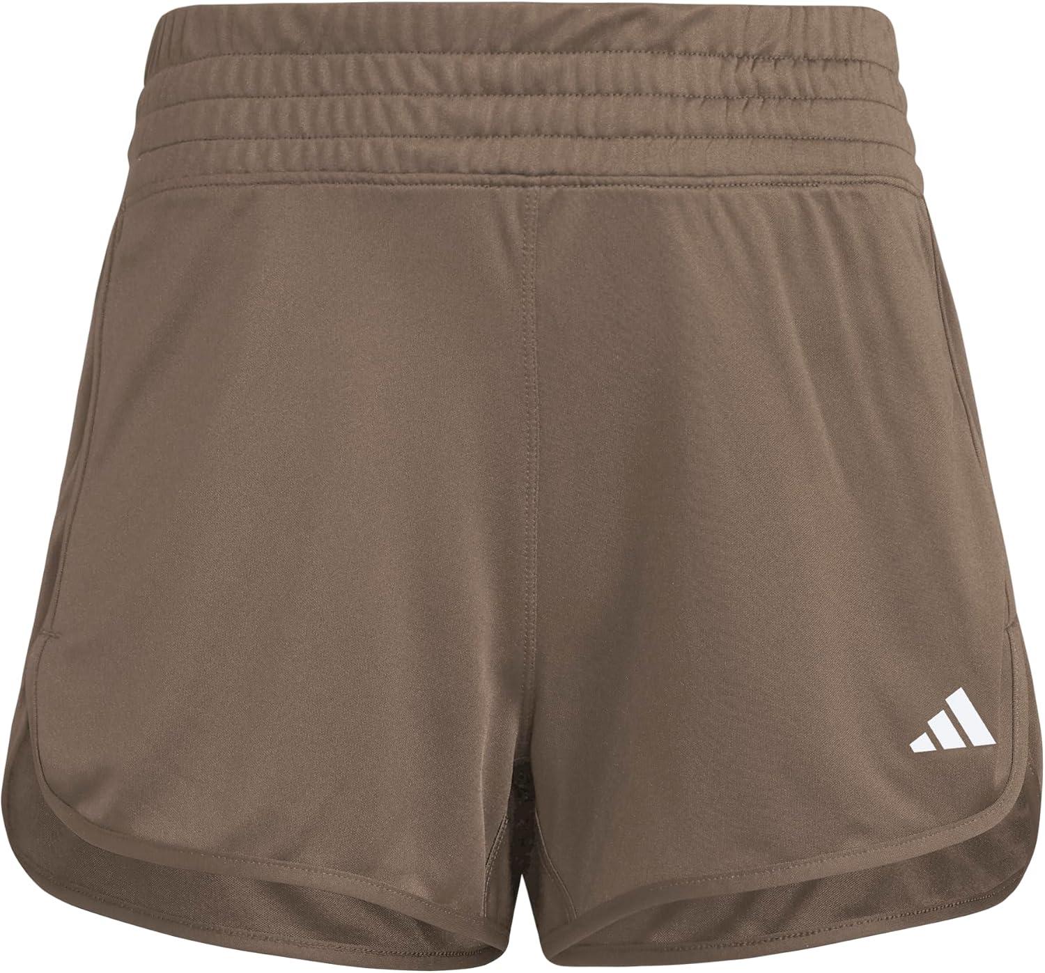 image:imageadidas Womens Pacer Essentials Knit HighRise Shorts Casual Bottoms Casual PurpleEarth StrataWhite