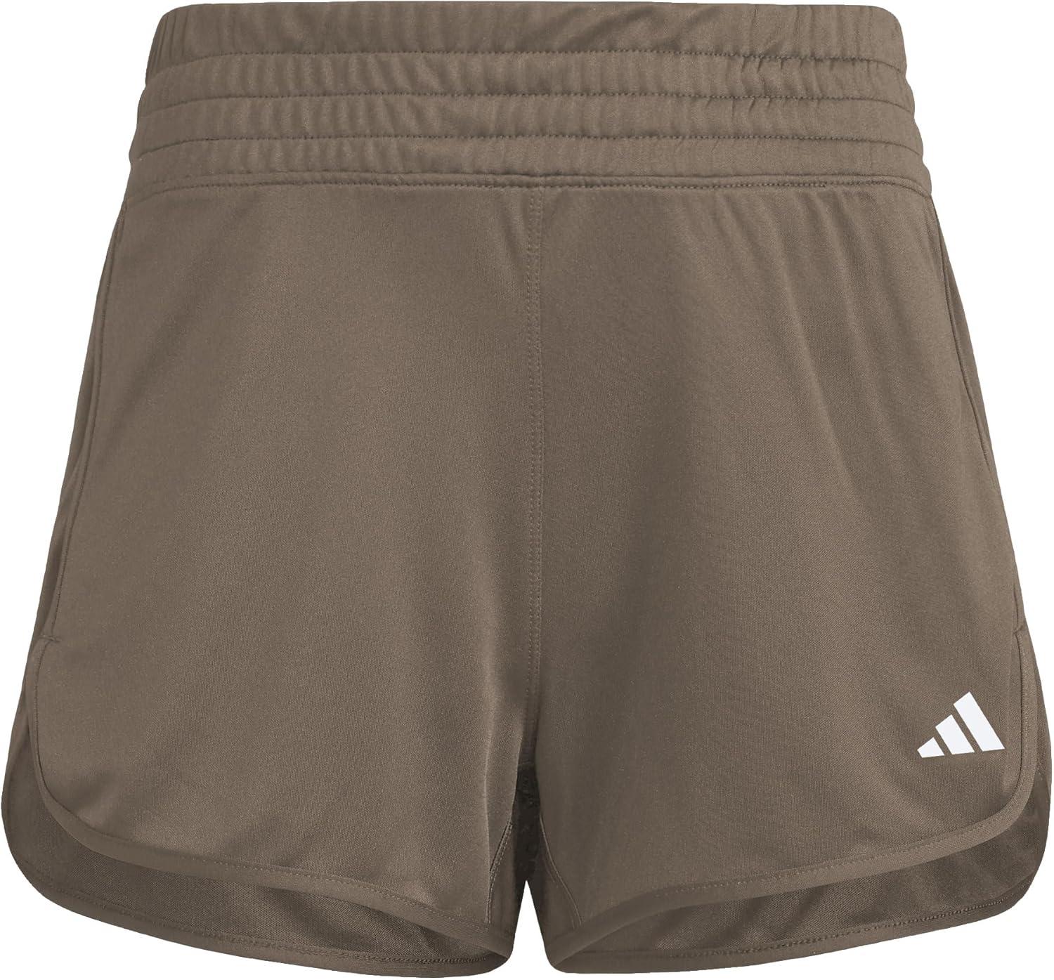 image:imageadidas Womens Pacer Essentials Knit HighRise Shorts Casual Bottoms Casual PurpleEarth StrataWhite