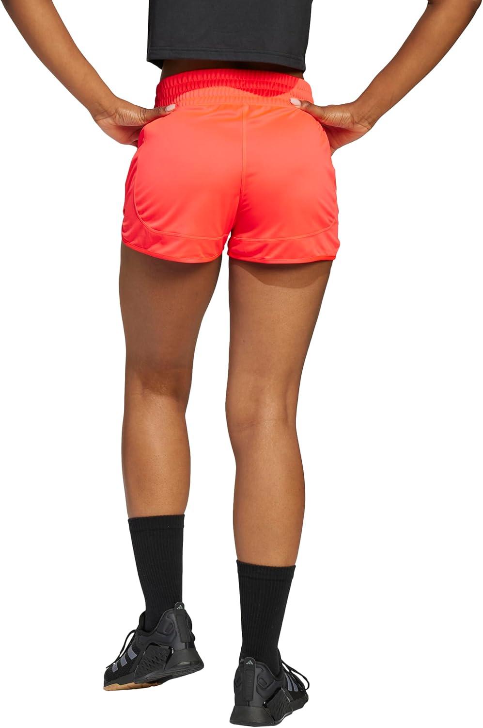 image:imageadidas Womens Pacer Essentials Knit HighRise Shorts Casual Bottoms Casual PurpleLucid RedBlack
