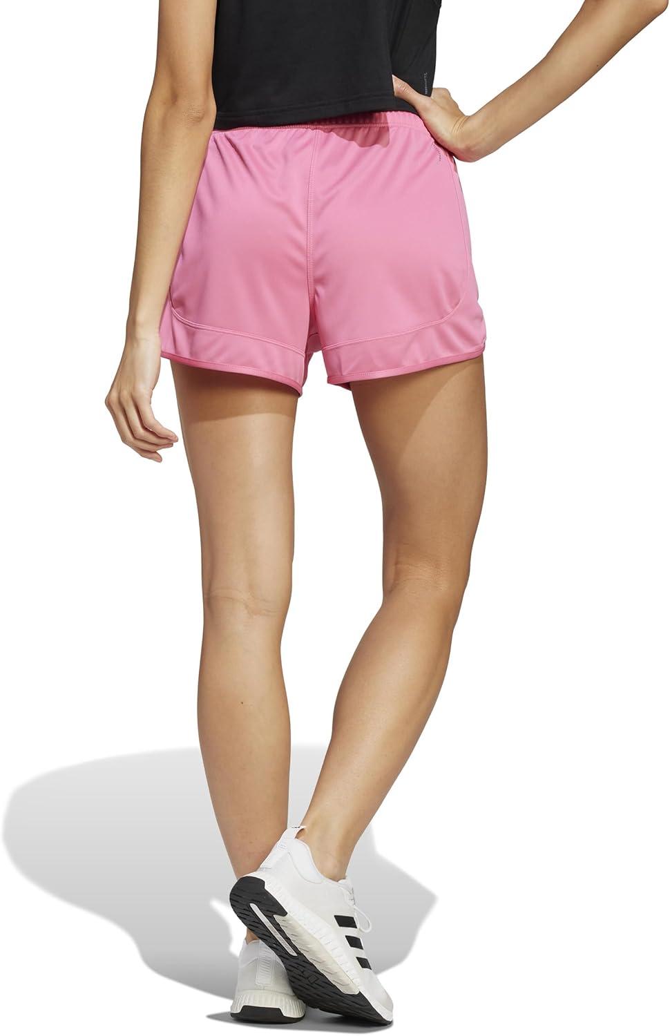image:imageadidas Womens Pacer Essentials Knit HighRise Shorts Casual Bottoms Casual PurplePink FusionWhite