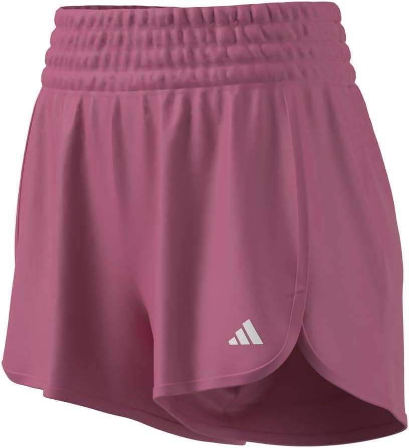 image:imageadidas Womens Pacer Essentials Knit HighRise Shorts Casual Bottoms Casual PurplePink FusionWhite