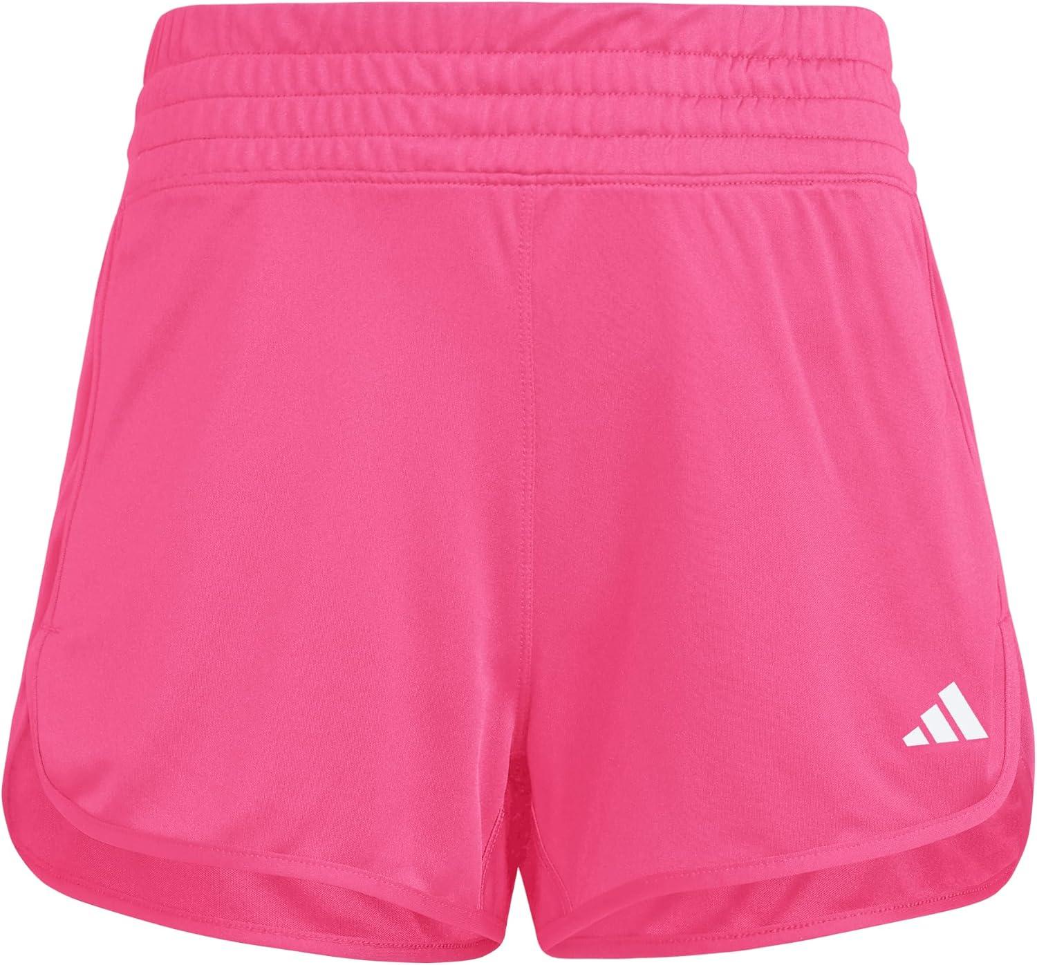 image:imageadidas Womens Pacer Essentials Knit HighRise Shorts Casual Bottoms Casual PurpleShock PinkWhite