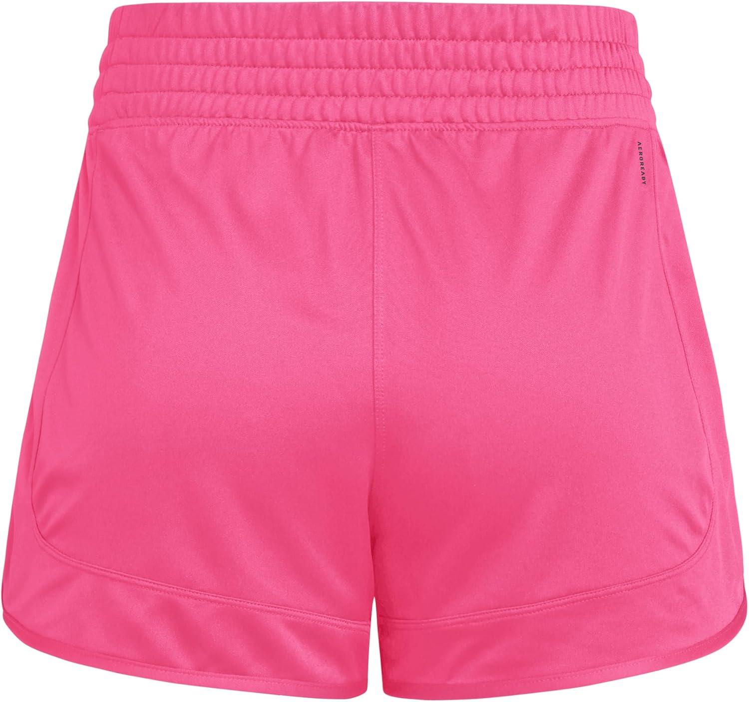 image:imageadidas Womens Pacer Essentials Knit HighRise Shorts Casual Bottoms Casual PurpleShock PinkWhite