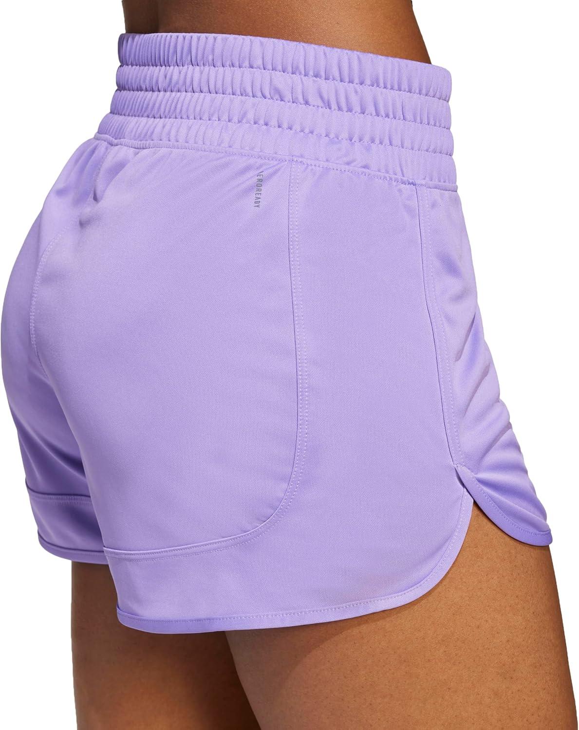 image:imageadidas Womens Pacer Essentials Knit HighRise Shorts Casual Bottoms Casual PurpleViolet Fusion