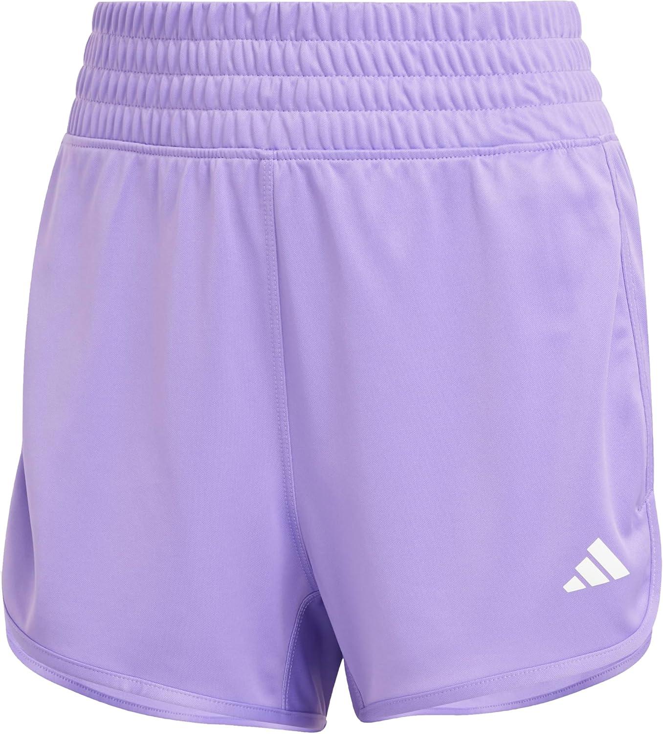 image:imageadidas Womens Pacer Essentials Knit HighRise Shorts Casual Bottoms Casual PurpleViolet Fusion