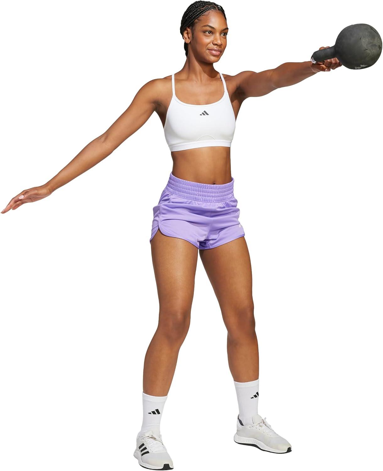 image:imageadidas Womens Pacer Essentials Knit HighRise Shorts Casual Bottoms Casual PurpleViolet Fusion