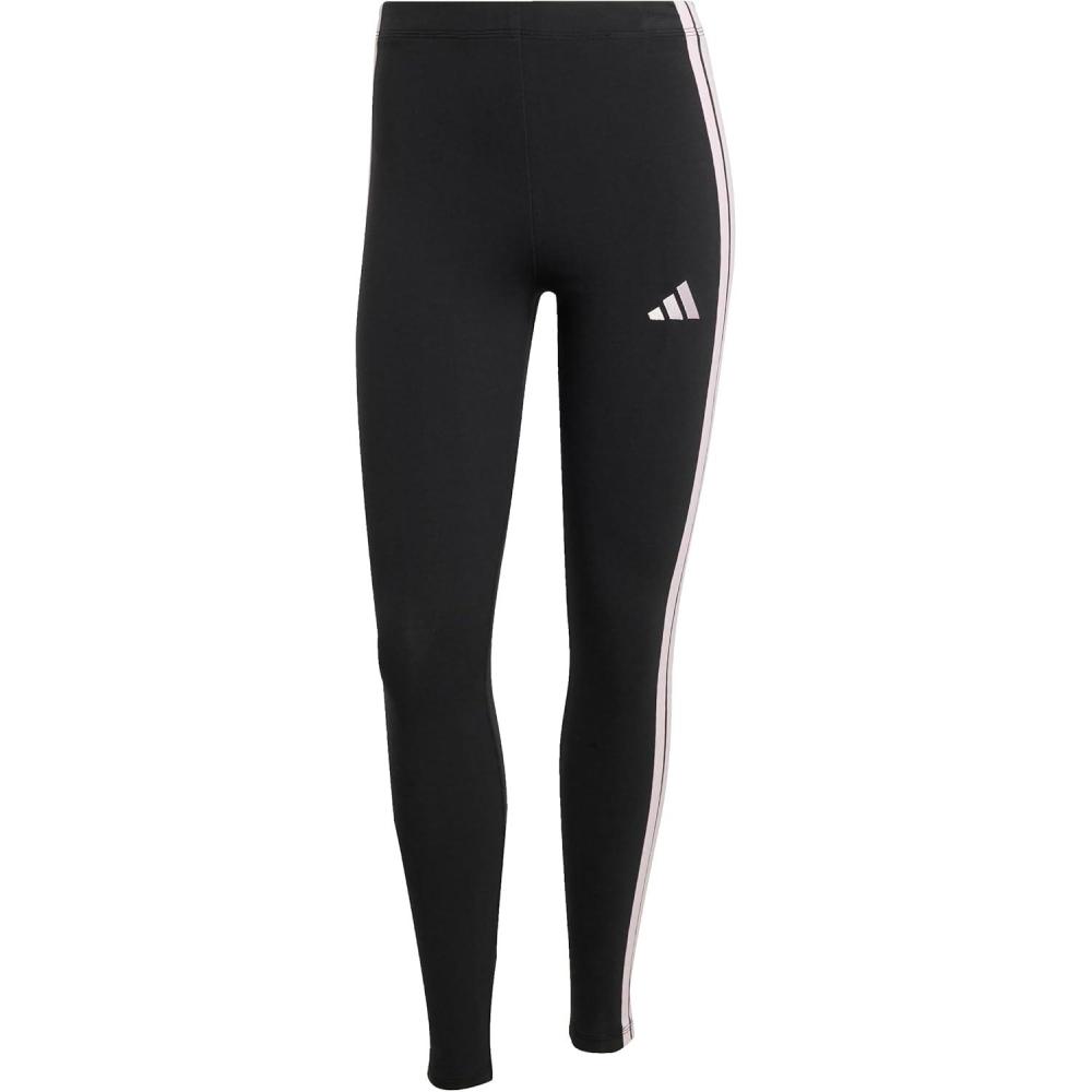 image:imageadidas Womens Essentials 3Stripes Cotton LeggingsBlackClear Pink