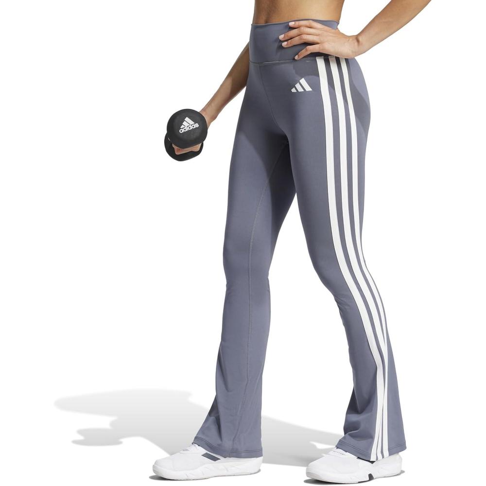 image:imageadidas Womens Optime Essentials 3Stripes Flared Training LeggingsOnixWhite