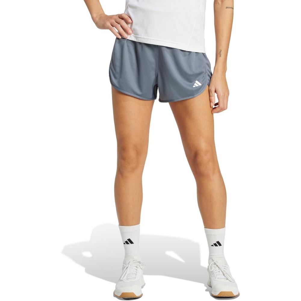 image:imageadidas Womens Pacer Essentials Knit HighRise Shorts Casual Bottoms Casual PurpleOnixWhite