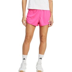 adidas Womens Pacer Essentials Knit High-Rise Shorts Casual Bottoms Casual – Purple(Shock Pink/White)