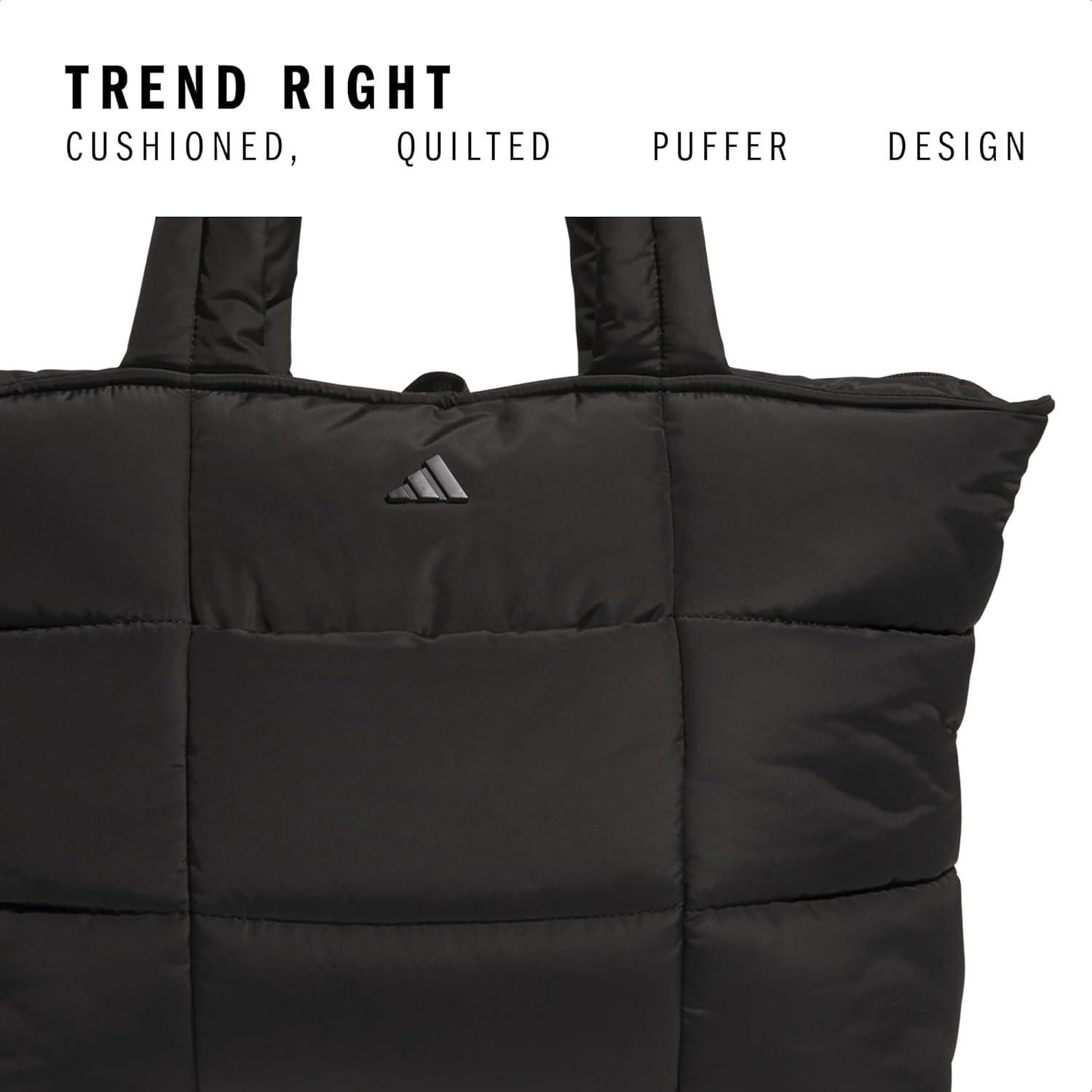 image:imageadidas Unisex Quilted Tote Puffer Shoulder BagAll MeBlack