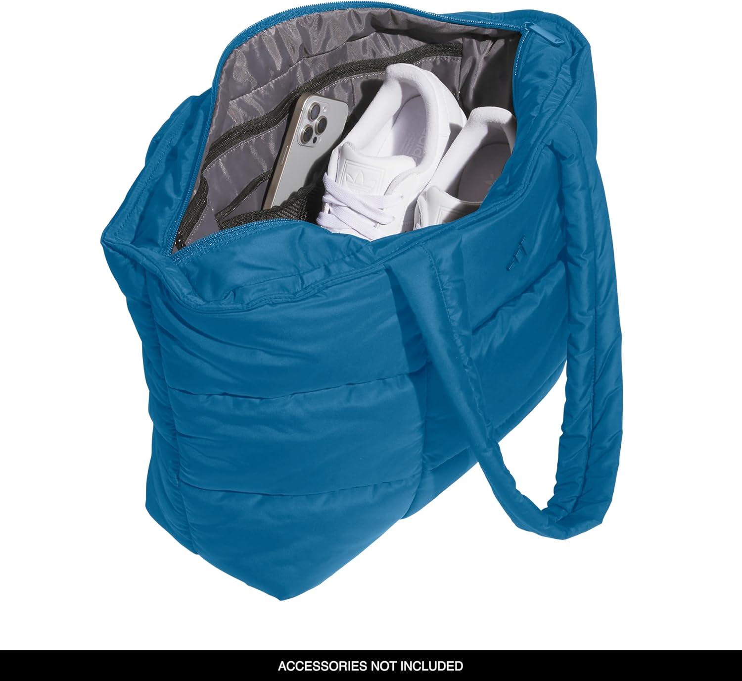 image:imageadidas Unisex Quilted Tote Puffer Shoulder BagAll MeRay Blue