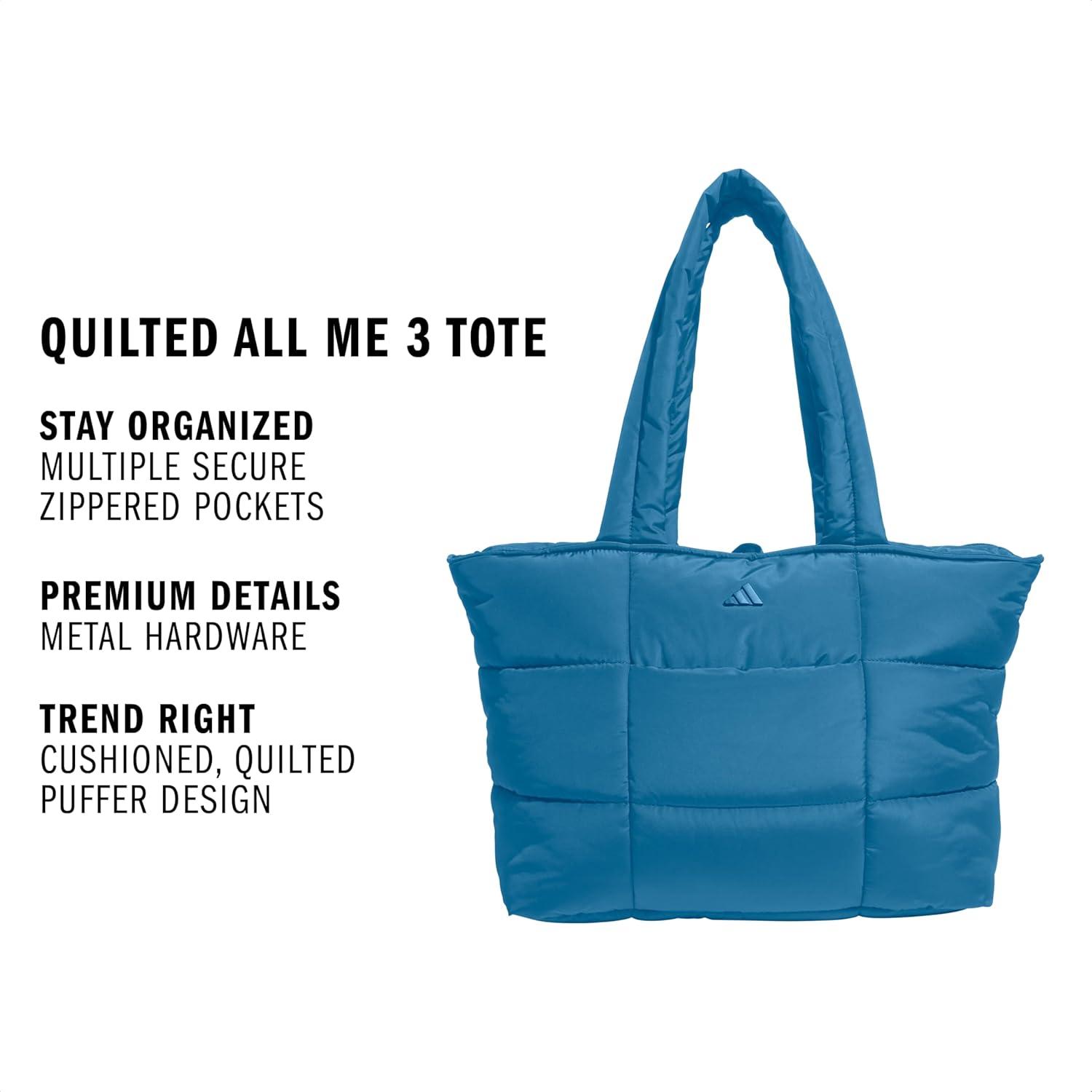 image:imageadidas Unisex Quilted Tote Puffer Shoulder BagAll MeRay Blue