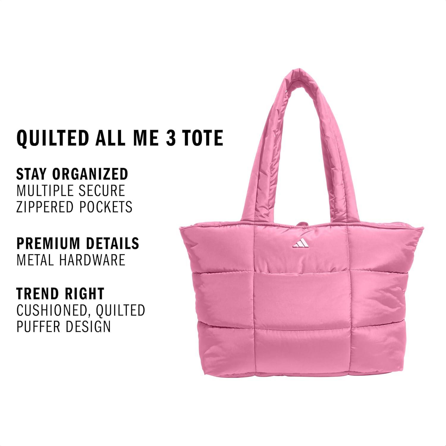 image:imageadidas Unisex Quilted Tote Puffer Shoulder BagAll MeTropic Bloom