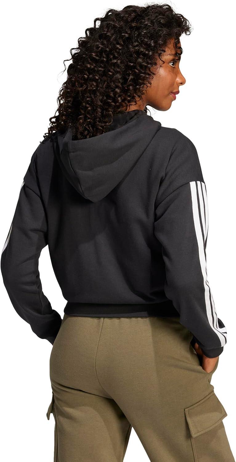 image:imageadidas Womens Essentials 3stripes French Terry Fullzip HoodieBlackWhite
