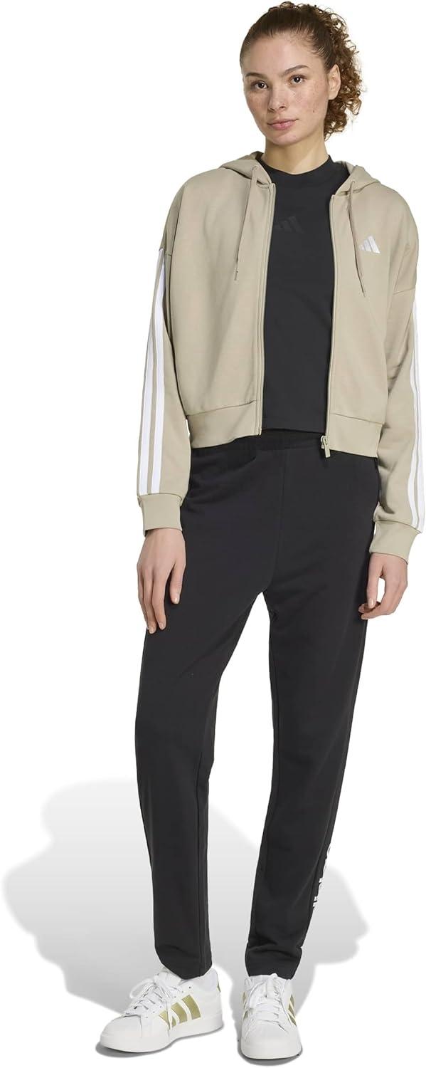 image:imageadidas Womens Essentials 3stripes French Terry Fullzip HoodieWonder CargoWhite