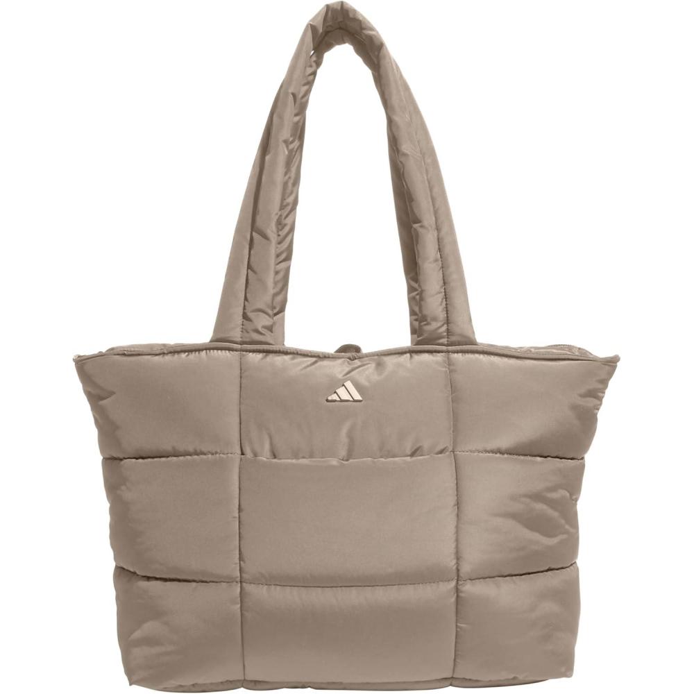 image:imageadidas Unisex Quilted Tote Puffer Shoulder BagAll MeChalky Brown