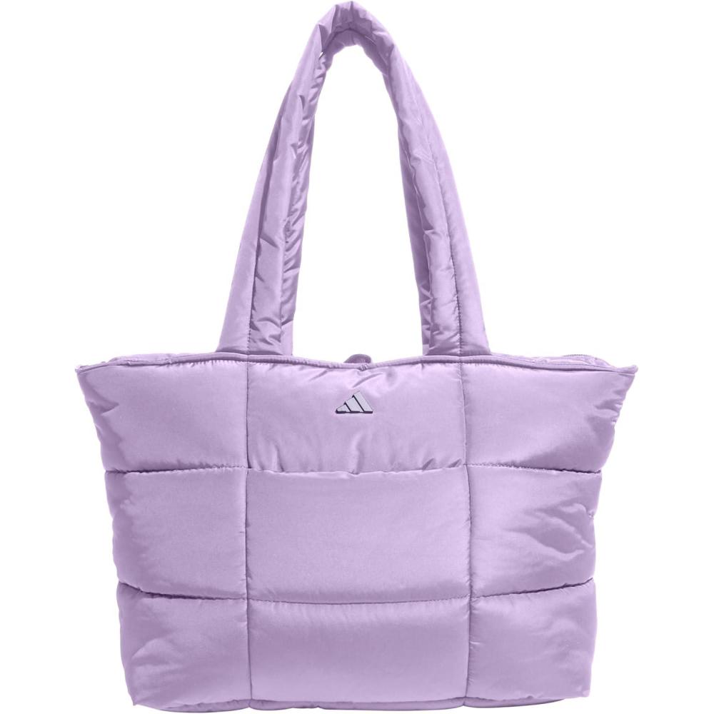 image:imageadidas Unisex Quilted Tote Puffer Shoulder BagAll MePowder Plum Purple