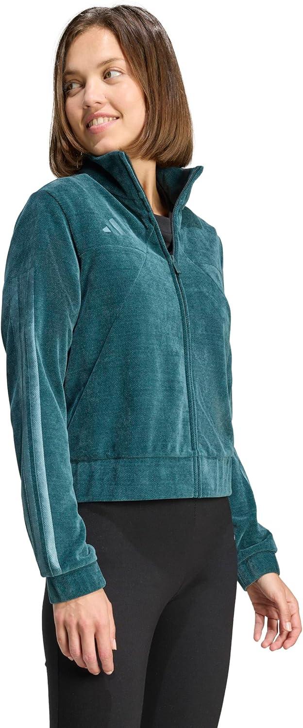 image:imageadidas Womens Tiro Velour Track TopAurora Ivy