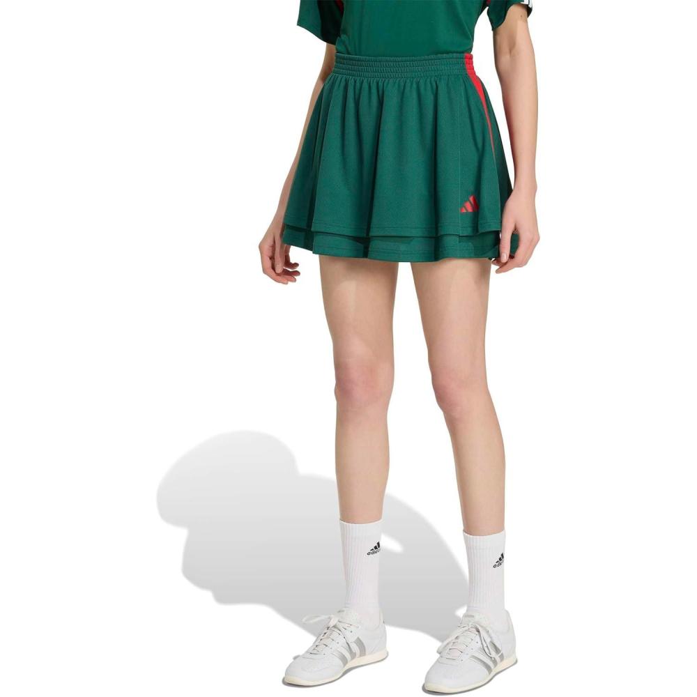 image:imageadidas Womens House of Tiro SkirtTeam Dark GreenBetter ScarletWhite