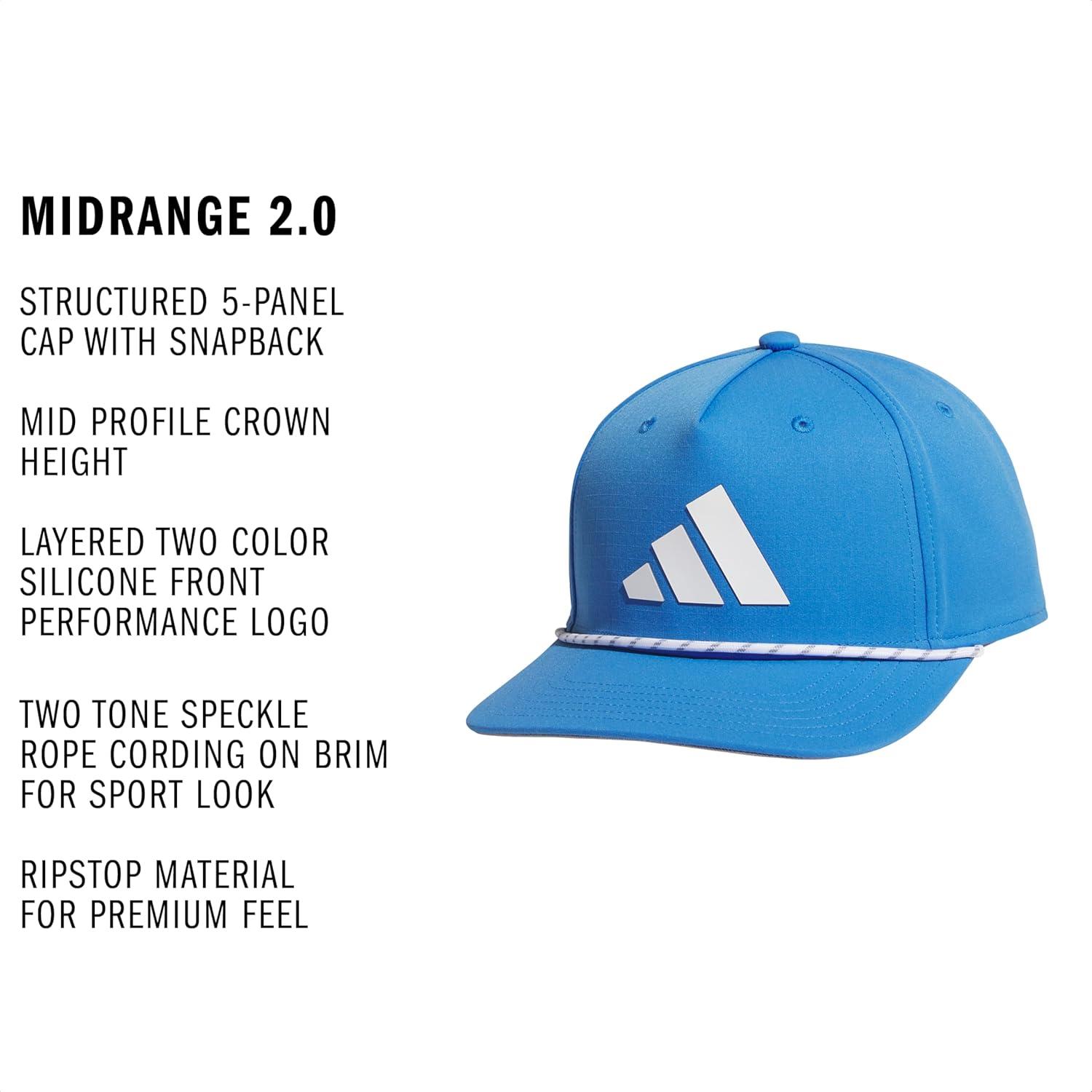 image:imageadidas Mens Midrange Hat Athletic Snapback Cap with LogoRay BlueWhiteGrey20