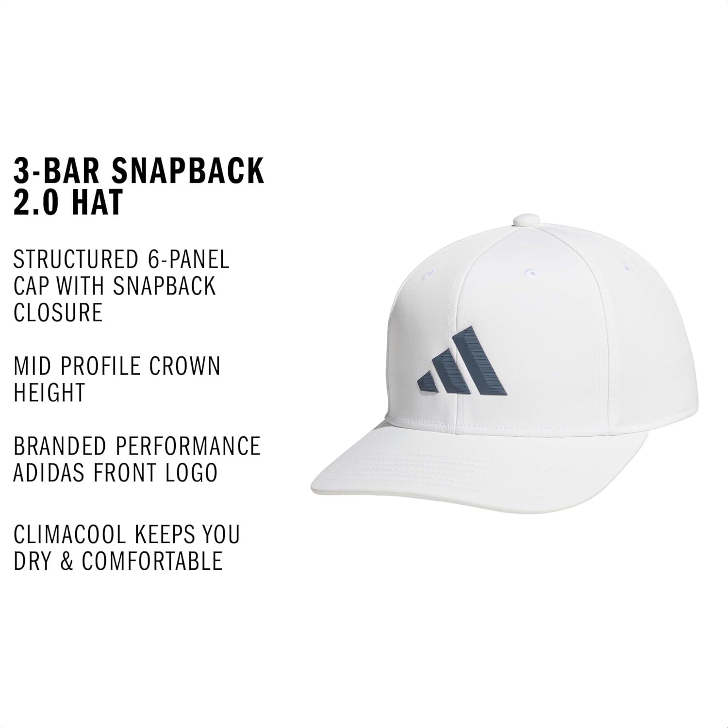 image:imageadidas Mens Midrange Hat Athletic Snapback Cap with LogoWhiteOnix Grey3bar