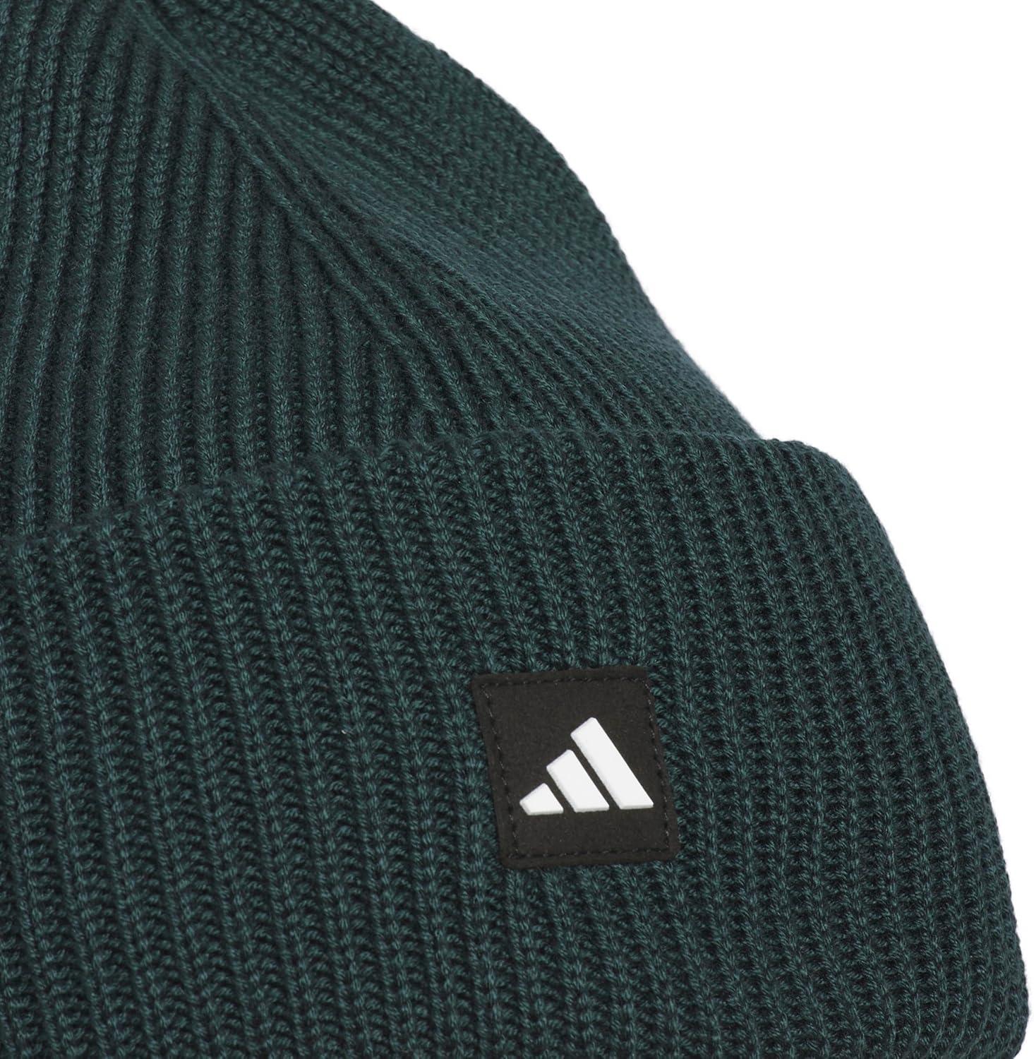image:imageadidas Mens Premium Beanie Standard Fit Cuffed Knit Winter HatAurora Green IvyBlackWhite