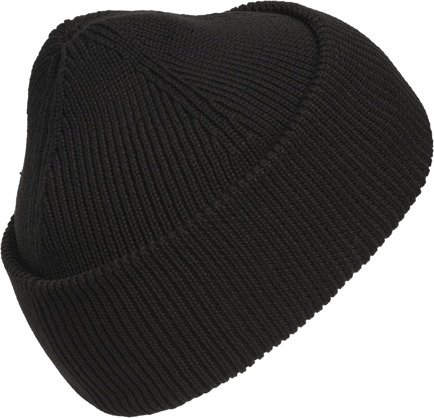 image:imageadidas Mens Premium Beanie Standard Fit Cuffed Knit Winter HatBlackWhite