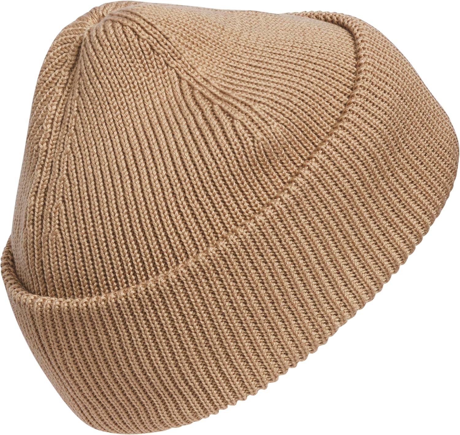 image:imageadidas Mens Premium Beanie Standard Fit Cuffed Knit Winter HatWarm Sandstone BeigeBlackWhite
