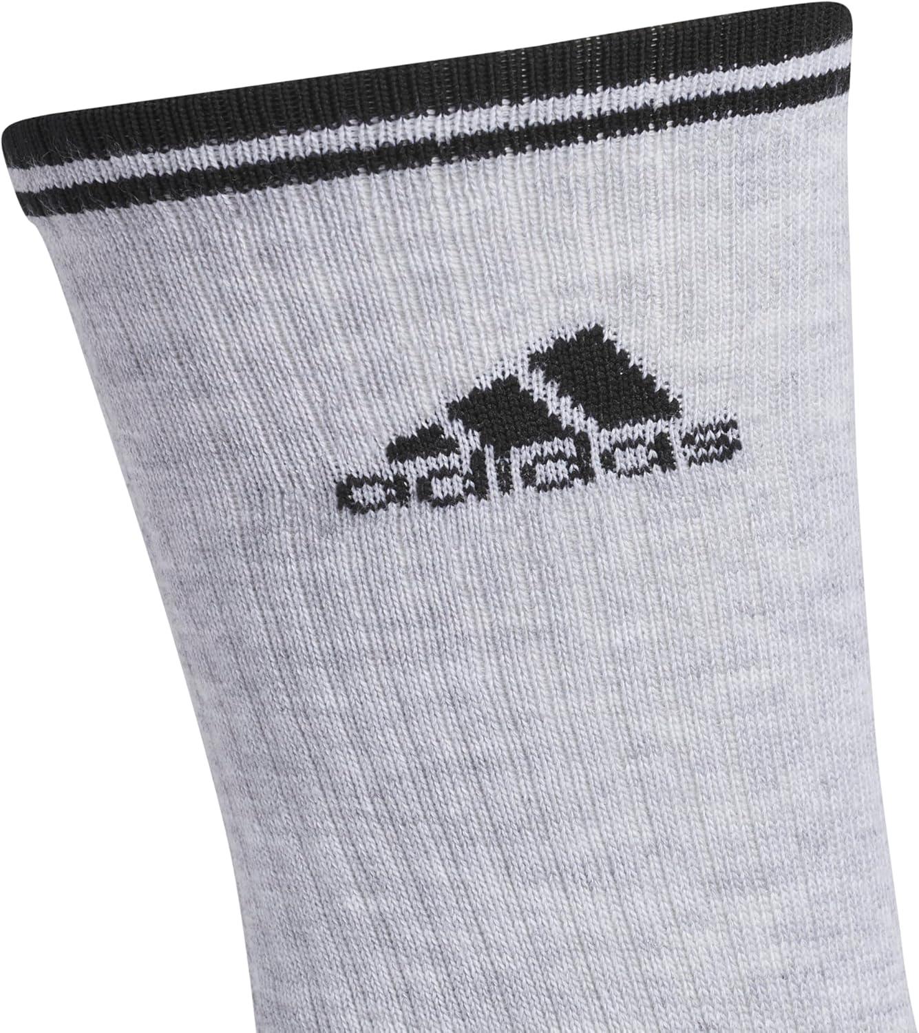 image:imageadidas Mens Athletic Cushioned Crew Socks 6 Pairs Durable amp ComfortableCool Light HeatherBlackBetter ScarletGraphic